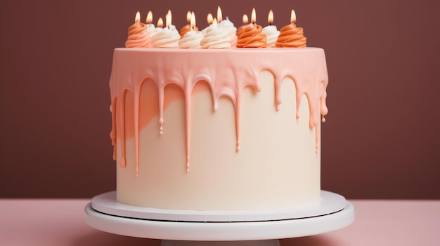 festive cake of peach fuzz color 2024