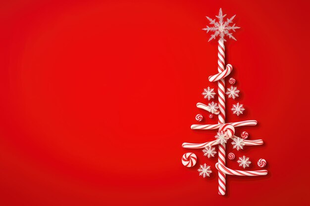 Foto disegno dell'albero di natale di candy cane