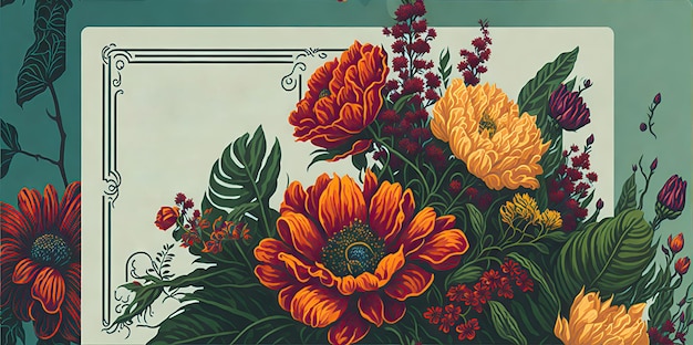 Фото Праздничная открытка с цветами крупным планом в качестве фона