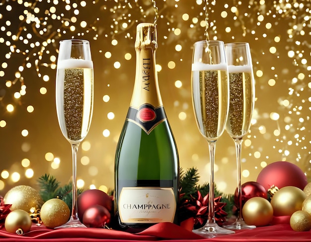 A festive celebration with champagne flowing freely