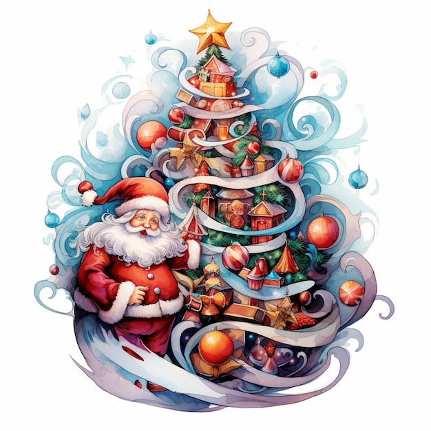 Photo festive cheerful christmasthemed illustrations common christmas symbols