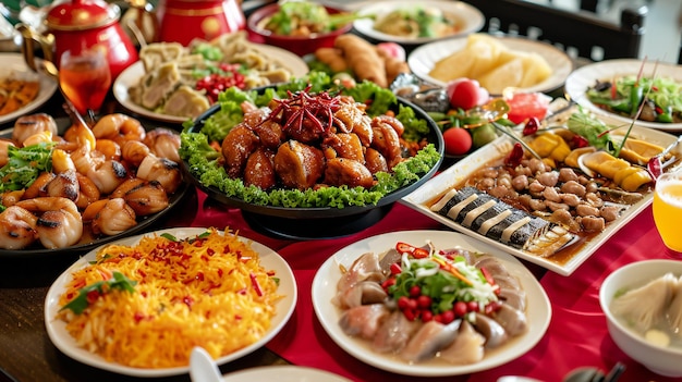 Foto cena cinese festiva per la celebrazione del capodanno lunare