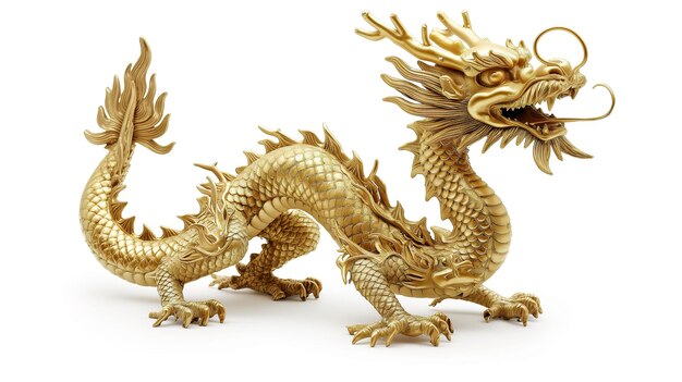 Festive Chinese Dragon Gold Symbol of Good Fortune New Year Concept