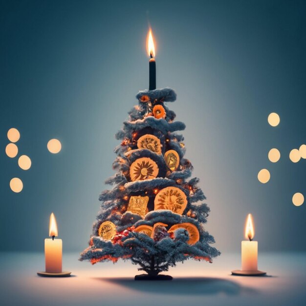 Festive Christmas 3d object Happy New Year and Merry Christmas tree