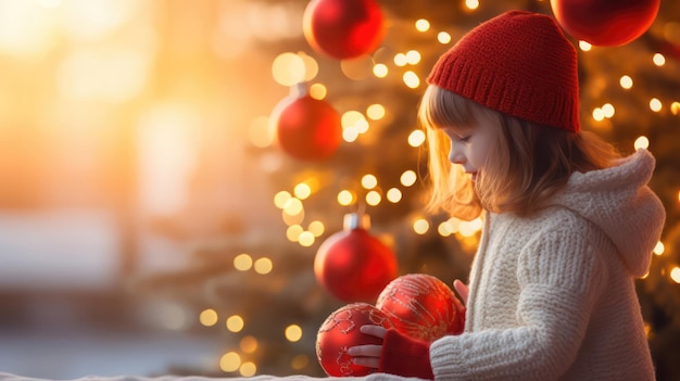 Festive Christmas Background with Ornate Decorations and New Year's Ball