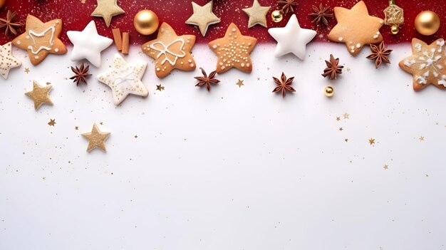 Festive Christmas banner with copy space and traditional elements