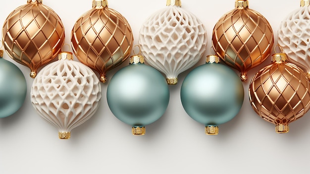 Festive Christmas Decoration on White Background