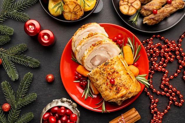 Festive christmas dish assortment