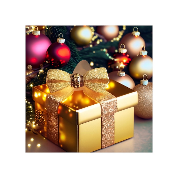 festive Christmas gifts presents boxes in a row 3d illustrationGolden Christmas Gift stock photo