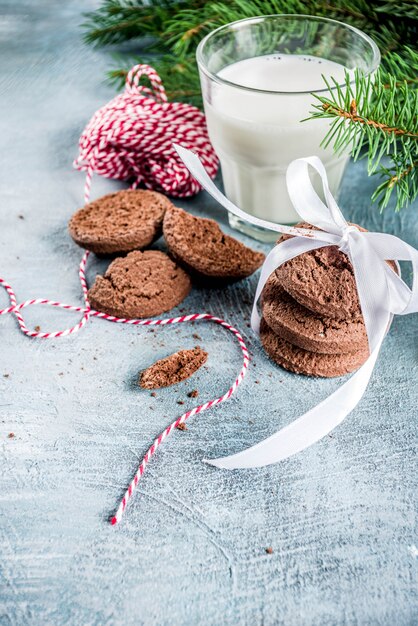 Festive Christmas milk and cookies