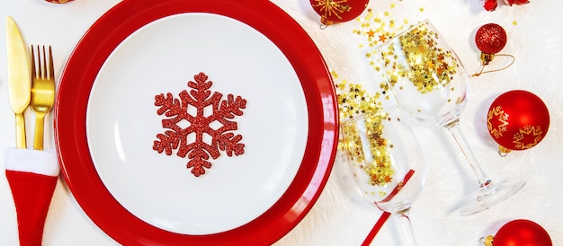 Festive Christmas table setting