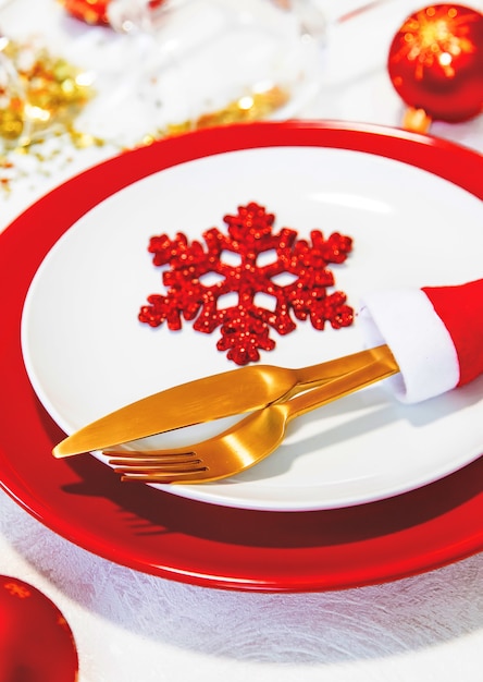 Festive Christmas table setting