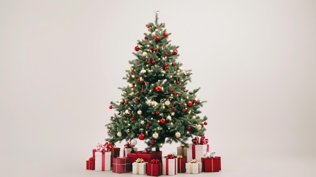 A festive Christmas tree surrounded by presents Perfect for holiday designs