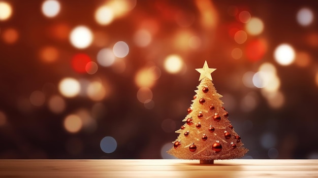 Festive Christmas Tree with Sparkling Lights Bokeh