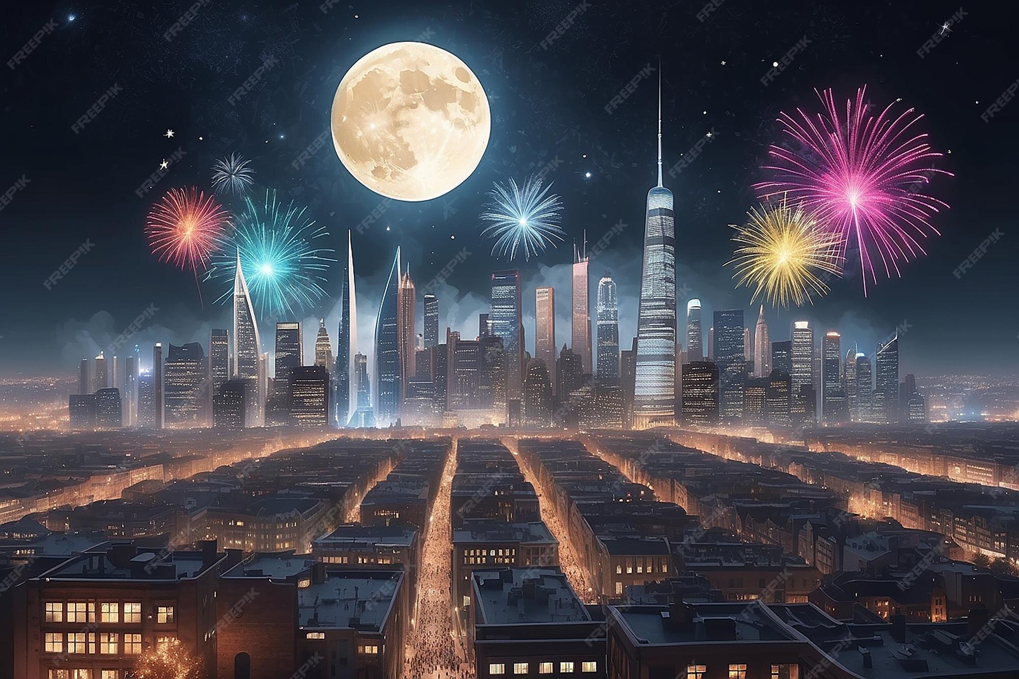 Premium Photo | Festive City Skyline for 2025 Celebration