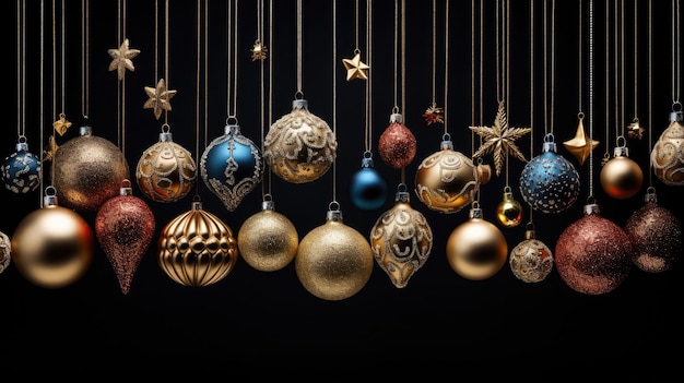 a festive collage of Christmas ornaments with sparkling lights glittering baubles