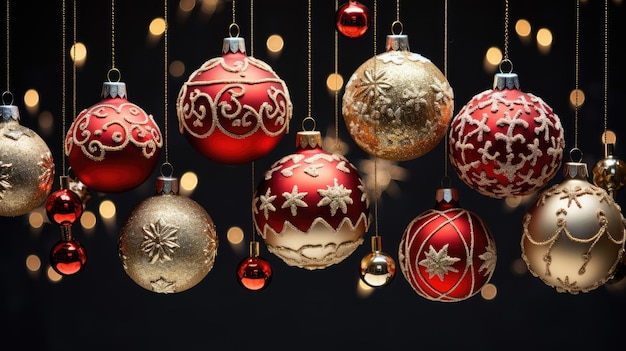 반짝이는 불빛이 반짝이는 싸구려와 크리스마스 장식의 축제 콜라주