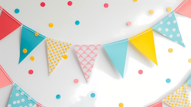 Photo festive color paper pennants banner celebration party design