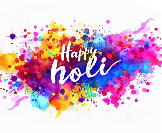 Photo festive colors happy holi text and powder for dynamic greeting cards