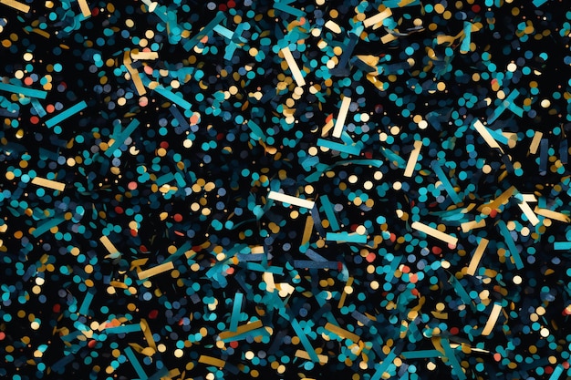 Photo festive confetti on a dark background illustration of a drop of shiny particles