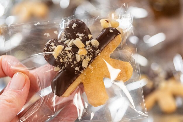 Festive cookie packaging with chocolatedipped christmas delights