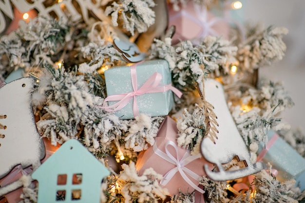 Festive decorated christmas tree