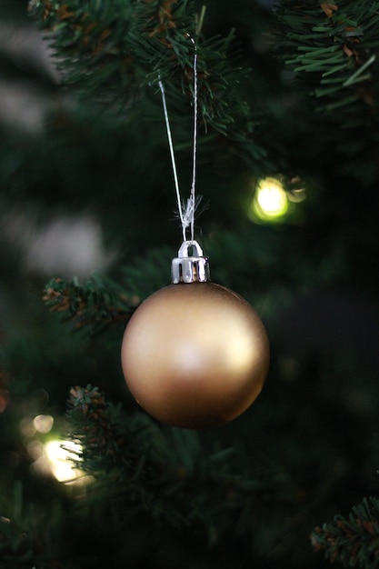 Festive decoration on the Christmas tree New Year