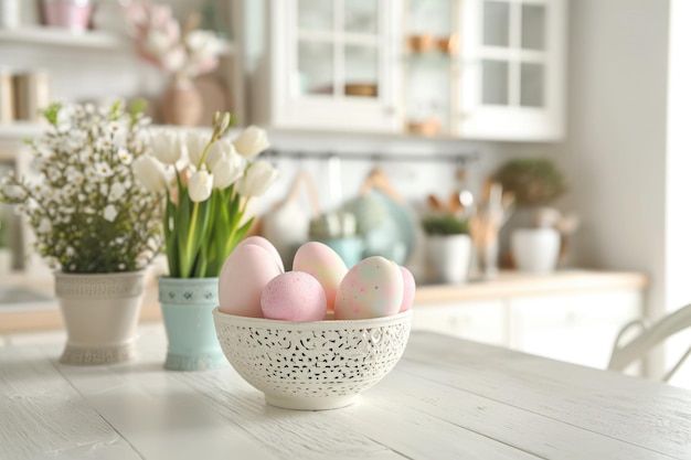 Festive decoration of the easter kitchen