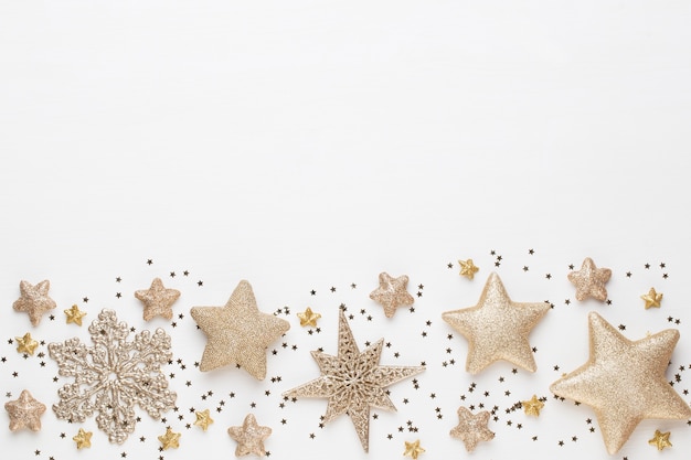 Festive decoration on white wooden