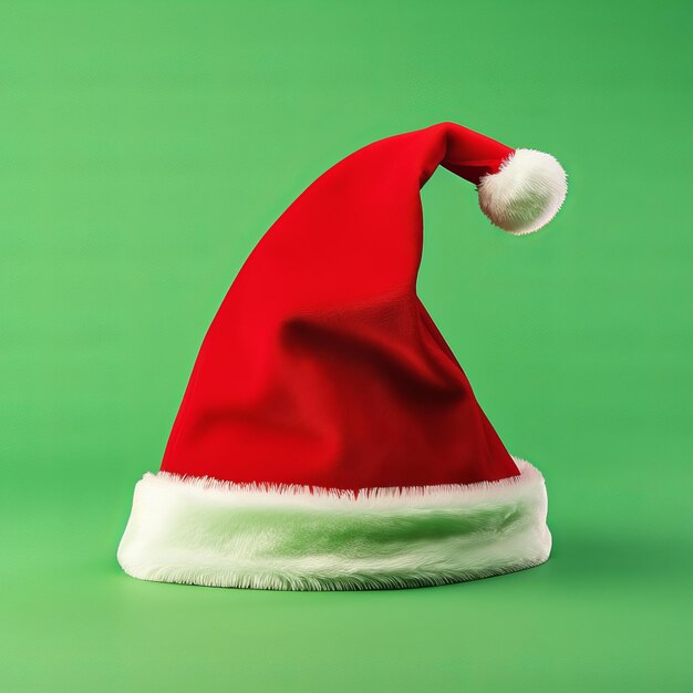 Photo festive delight santa hat steals the spotlight on lime green background