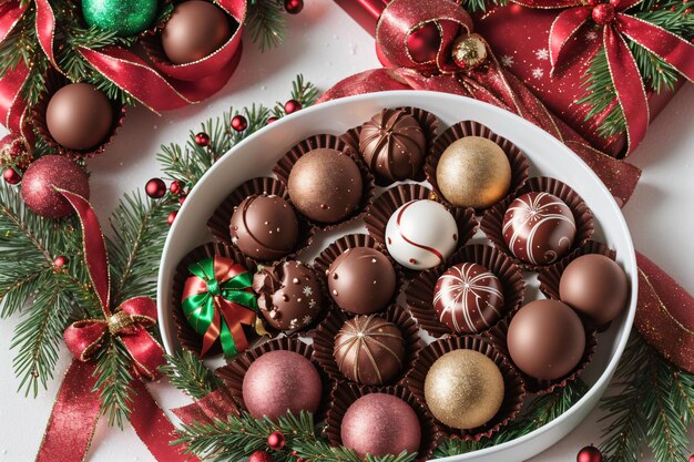 Premium AI Image  Festive Delights Christmas Sweets Wallpaper Collection