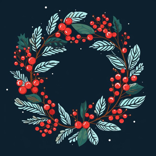 Photo festive delights a minimalist vector christmas wreath