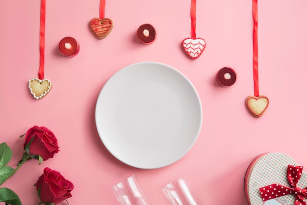 A festive dessert in the shape of a heart