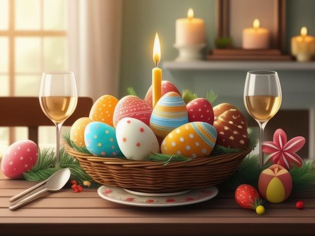 Foto la carta festiva di pasqua generata dall'ai