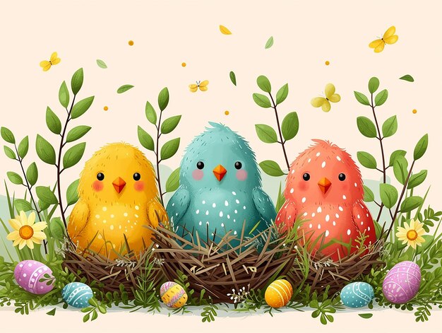 Festive Easter greeting card