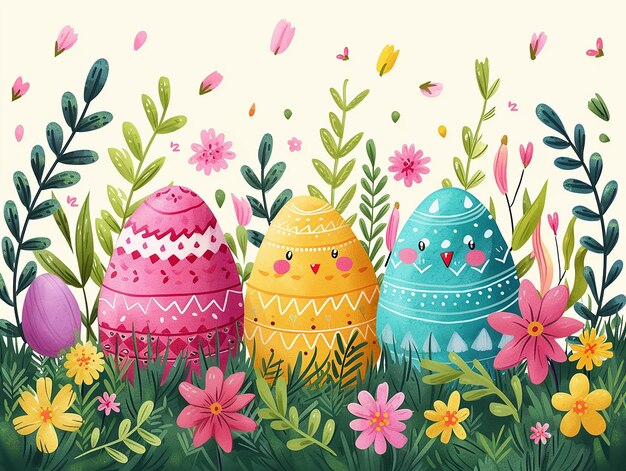 Festive Easter greeting card