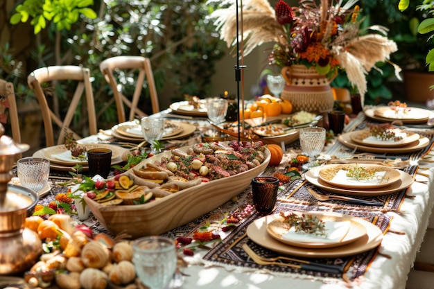 Festive eid feast table setting