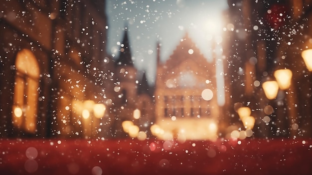 Festive evening street blur in Christmas vibes
