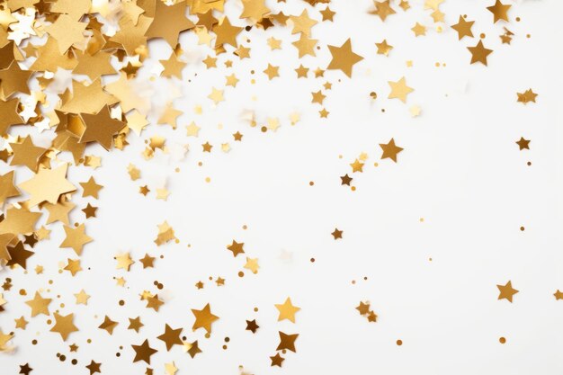 Festive Extravaganza Glistening Gold Confetti Sparkling Stars and Delightful Sparkles on a Lumino