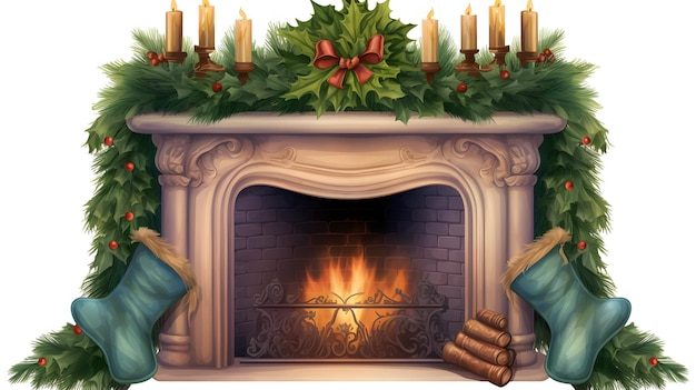 festive fireplace