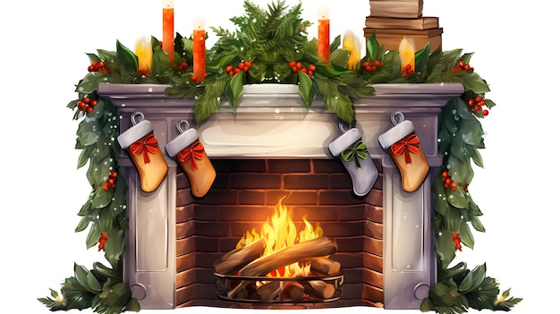 festive fireplace