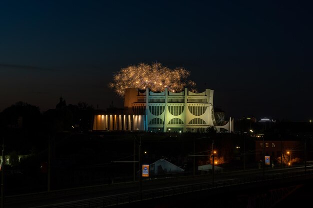 Festive fireworks in honor of Victory Day