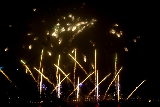 Festive fireworks in the night sky