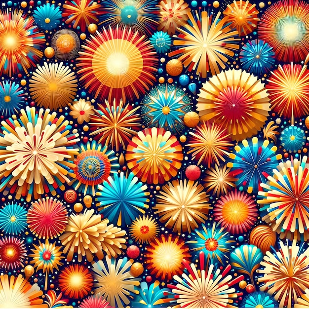 Festive fireworks pattern design