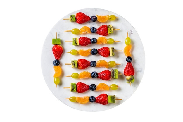 Festive food Canape with fruits