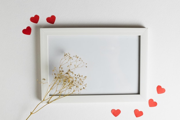 Festive frame for lovers with a candle