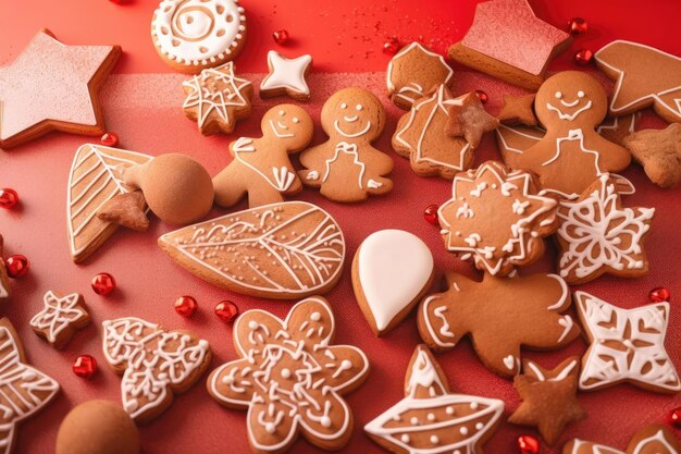 Premium AI Image  Festive Gingerbread Cookies Sweet Holiday Delight