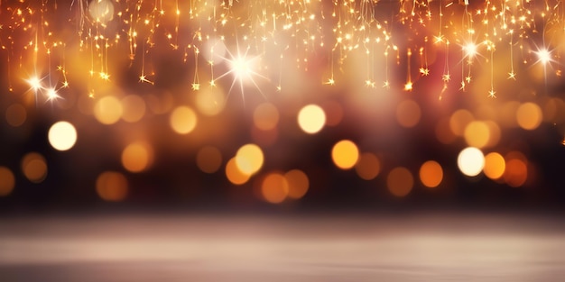 Festive glowing background Defocused background with blinking stars