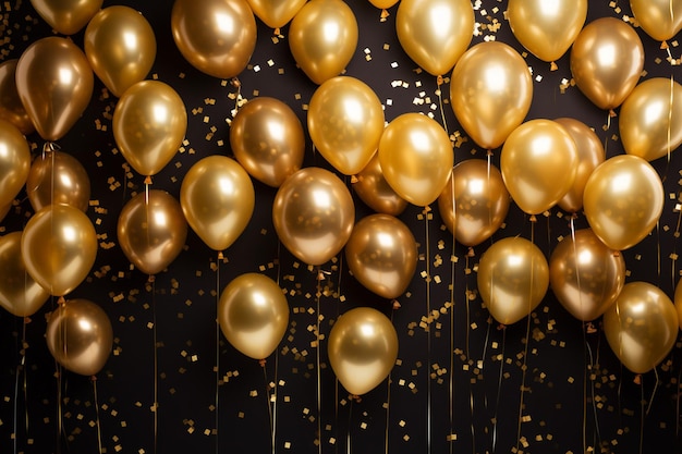 Festive gold balloons corduroy background