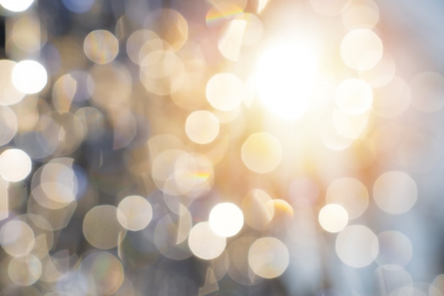 Festive golden abstract bokeh lights